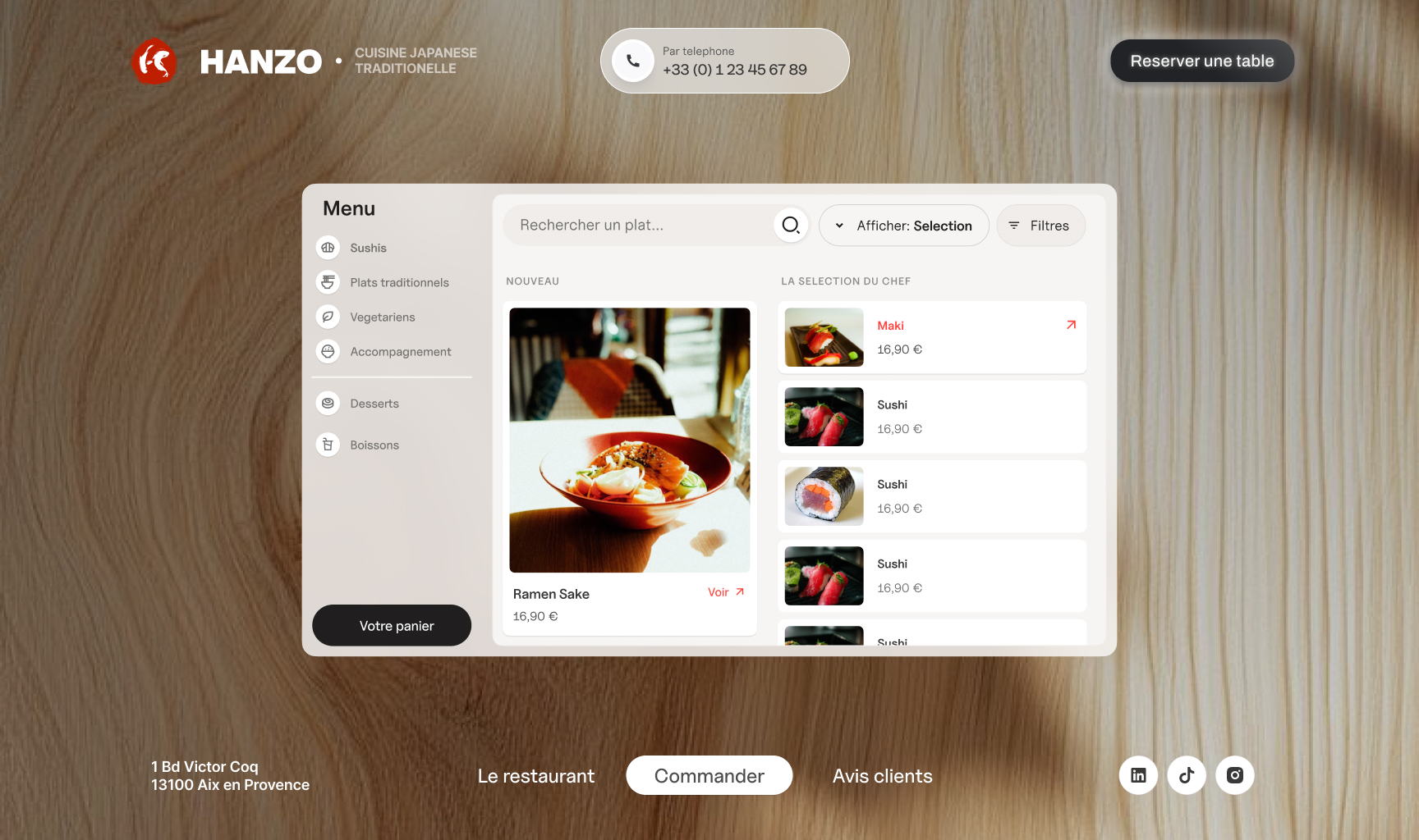 Hanzo — Design de page d’accueil